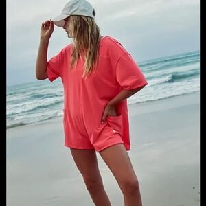 Vibrant Coral Women's Romper